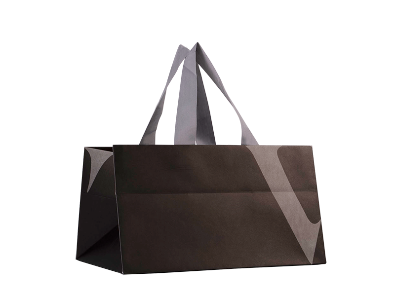 Black Paper Bags with ribbon handle