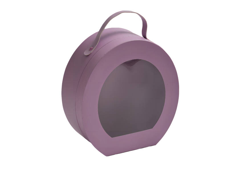 Drum Shaped Briefcase Neck Box with Leather Handle