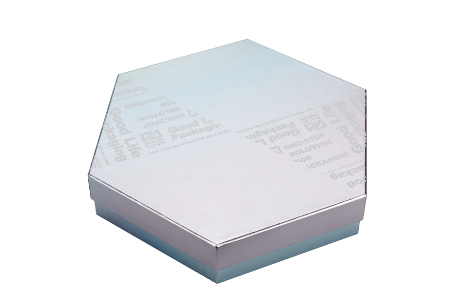 Silver Foil Paper Box in Hexagon Shape